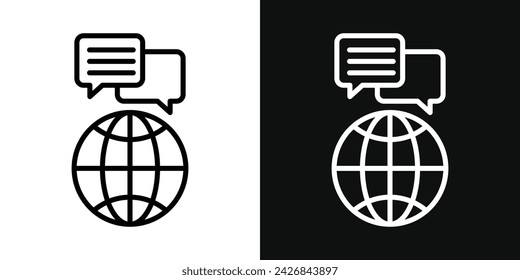 Global dialog icon set. Vector illustration
