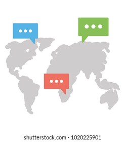 
Global dialogue, communication flat icon

