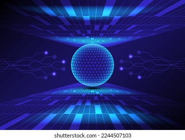 Global Digital Connections. Abstract 3D Sphere technology HUD Element background
