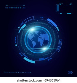 global digital futuristic technology , HUD user interface , background 