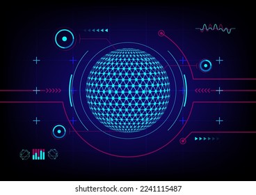 Globale digitale HUD- und Infografik-Elemente-Technologie, Vektorhintergrund