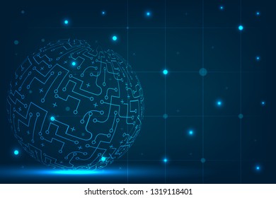 Global digital internet connection world.Connecting it together.The Marketing and communication blue concept vector.eps10
