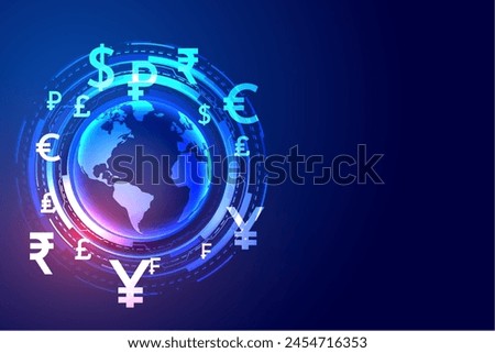 global digital money transfer techno concept background design vector