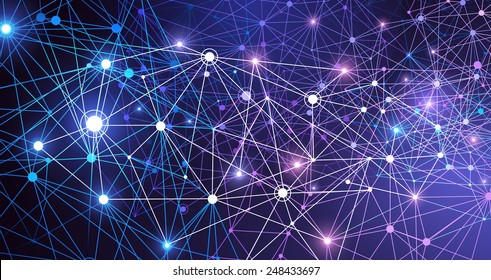 Global Digital Network, Abstract Background. Vector Illustration