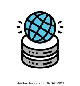 global digital processing color icon vector. global digital processing sign. isolated symbol illustration