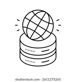 global digital processing line icon vector. global digital processing sign. isolated contour symbol black illustration