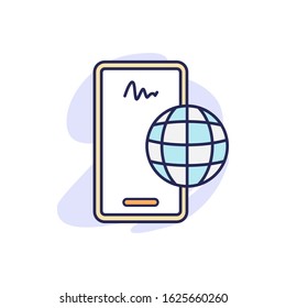 Global digital signature with filled style icon. Ready to use for website mobile app presentation and any other projects