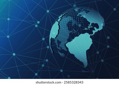 Global digital technology network connection. Network technology solution Background vector illustration.