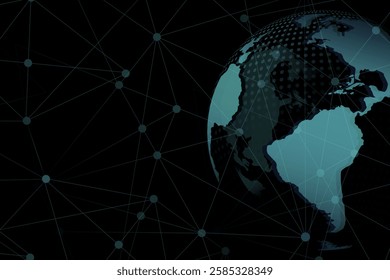 Global digital technology network connection. Network technology solution Background vector illustration.