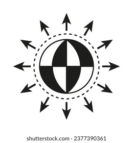 Icono de dirección global. Ilustración vectorial. EPS 10.