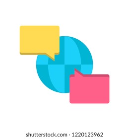 Global Discussion flat vector icons.