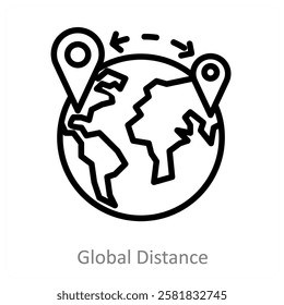 Global Distance and education icon concept