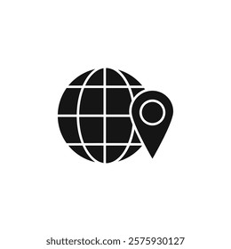 Global distribution icon Simple thin line flat symbol