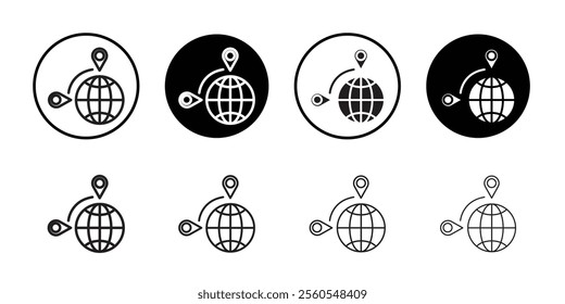 Global distribution icon Thin line flat illustration