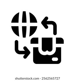 global distribution icon. vector glyph icon for your website, mobile, presentation, and logo design.