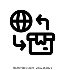 global distribution icon. vector line icon for your website, mobile, presentation, and logo design.