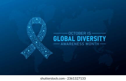 Global Diversity Awareness Month is observed every year in october. October is Global Diversity Awareness Month. Holiday concept for banner, greeting card, poster with background.