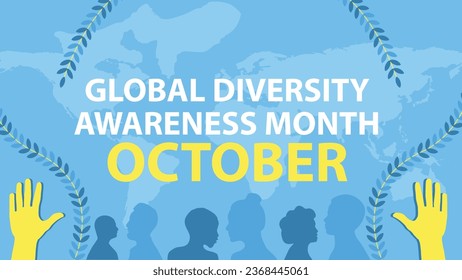 Global Diversity Awareness Month vector banner design. Happy Global Diversity Awareness Month modern minimal graphic poster illustration.