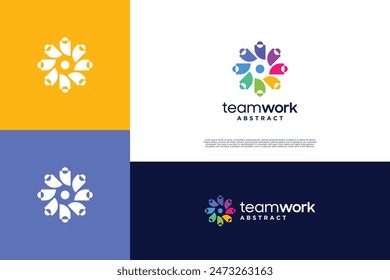 Global diversity logo design with abstract human concept