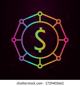 global, dollar, crowdfunding nolan icon Simple thin line, outline vector of Business icons for ui and ux, website or mobile application