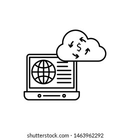 Global, dollar, web, laptop icon. Element of business icon