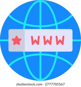 Global Domain Hosting Flat Vector Icon Design