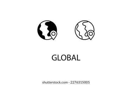 Global  double icon design stock illustration