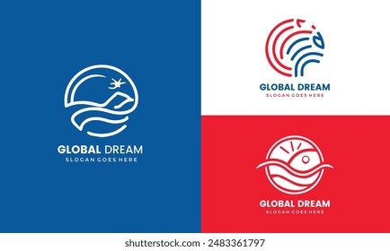 Global Dream logo designs vector, Best Tech logo vector.	