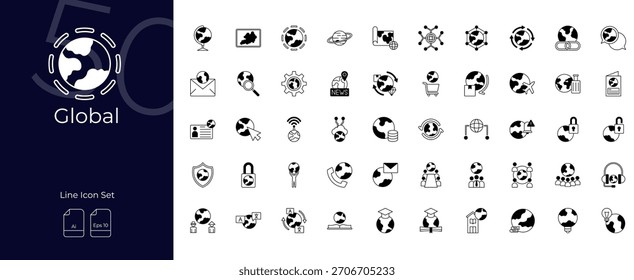 Global Duotone Editable Icons set