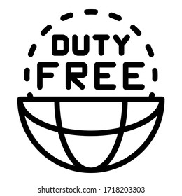 Global duty free icon. Outline global duty free vector icon for web design isolated on white background