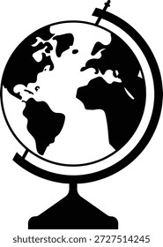 Globo terráqueo global, Ilustración vectorial del mapa mundial, símbolo de la geografía del viaje, círculo internacional de negocios y tecnología.