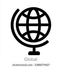 Concepto de icono global y terrestre