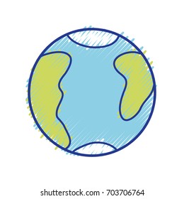 global earth planet with geography map