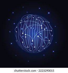 Global earth space connection internet network web technology background