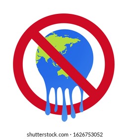 global earth warming concept isolated white background vector