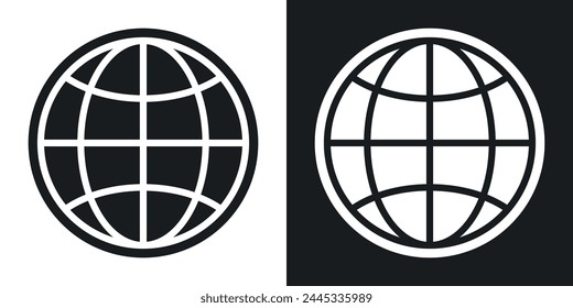 In: Global Earth and Website Icon Set. In: Universal and Worldwide Adresse Symbols.