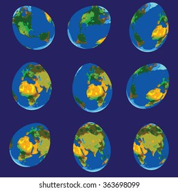 global easter eggs - vector seamless pattern