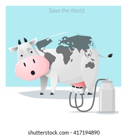 Global ecology concept Save the world before it's too late, vector, illustration