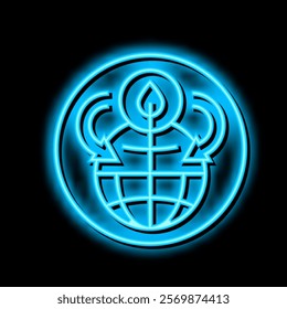 global ecology and environment neon light sign vector. global ecology and environment illustration