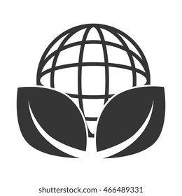 global ecology leaves , isolated flat icon design