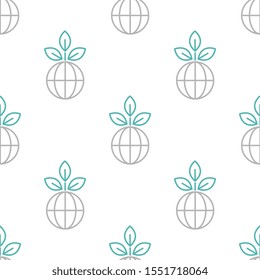 Global ecology seamless pattern design, Repeat textile design. Fabric print.