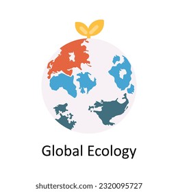 Global Ecology Vector Flat Icon Design illustration. Nature and ecology Symbol on White background EPS 10 File