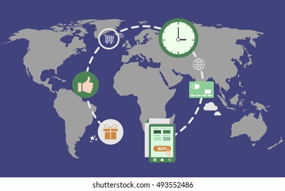 Global E-Commerce Concept Illustration
