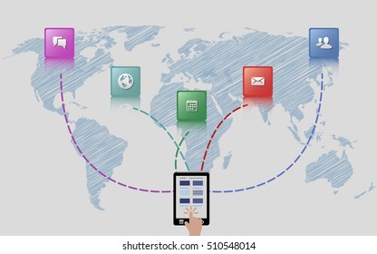 Global E-Commerce Concept Illustration