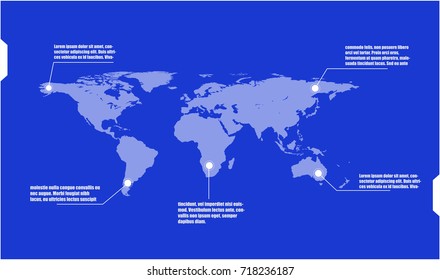 Global economic connection concept, blue background, vector EPS10