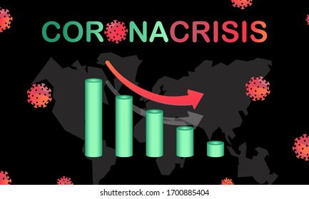 Global Economic Crisis Coronavirus Covid19 Virus Background Flat In Modern Color Design Concept. Eps 10 Vector.