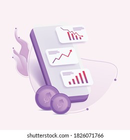 Concepto de gráfico de crecimiento económico global.