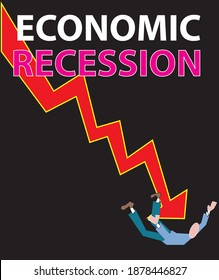 The Global Economic Recession Sign and Icon