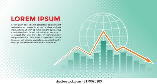 global economic recession vector illustration design, declining graphic illustration. for banners, covers, posters, pamphlets and so on