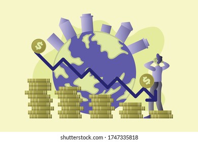 Global Economic Recision - Vector Illustration